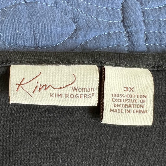 Kim Rogers 3X long sleeve black Christmas Tshirt.  Happy Holidays in fun font - Picture 5 of 5